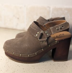 Korks Clog Platform Slingback Shoe size 7M tan